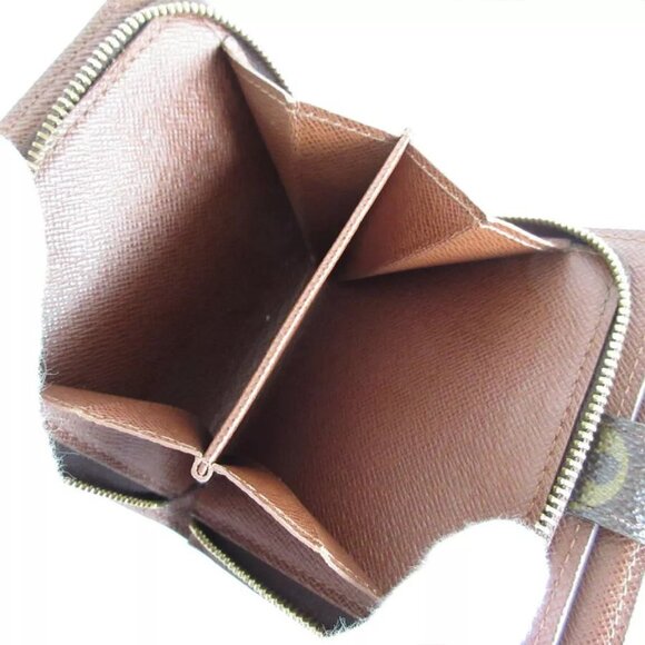 Auth LOUIS VUITTON Monogram Compact Zip Bifold Wallet Brown - Picture 9 of 11